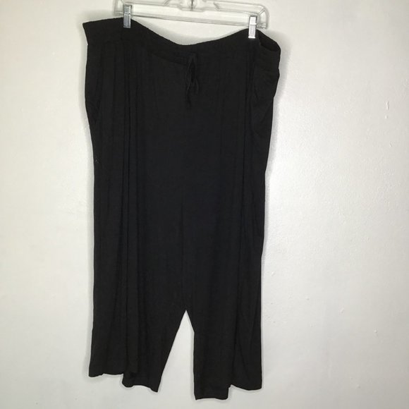 Zim & Zoe Lounge Slouchy Pants Elastic Waistband Pockets Black Plus Size 28 NWT - Picture 1 of 7